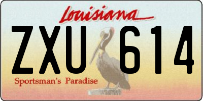 LA license plate ZXU614
