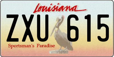 LA license plate ZXU615