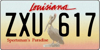 LA license plate ZXU617