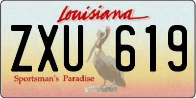 LA license plate ZXU619