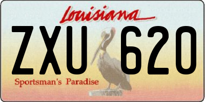 LA license plate ZXU620