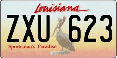 LA license plate ZXU623