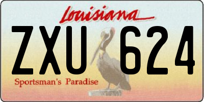 LA license plate ZXU624