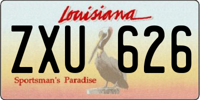 LA license plate ZXU626