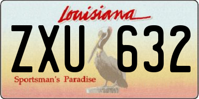 LA license plate ZXU632