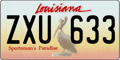 LA license plate ZXU633