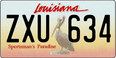 LA license plate ZXU634