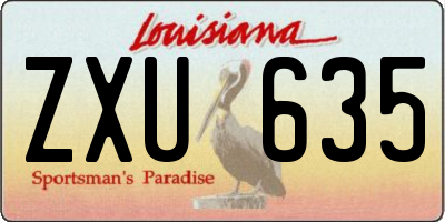 LA license plate ZXU635