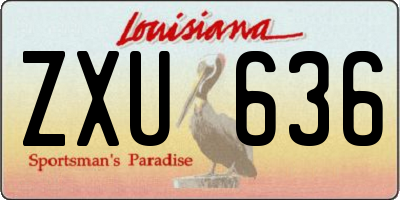 LA license plate ZXU636
