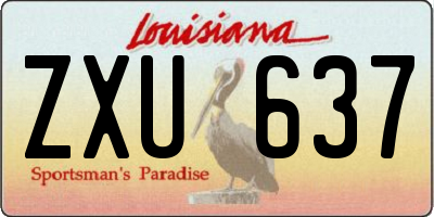 LA license plate ZXU637