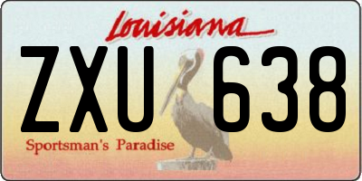 LA license plate ZXU638