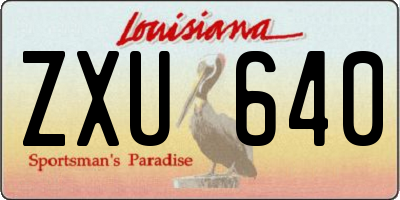 LA license plate ZXU640