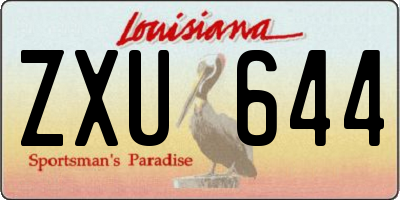 LA license plate ZXU644