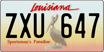 LA license plate ZXU647