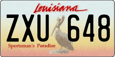 LA license plate ZXU648