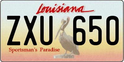 LA license plate ZXU650