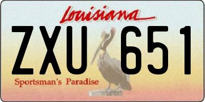 LA license plate ZXU651