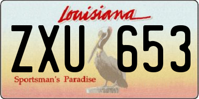 LA license plate ZXU653