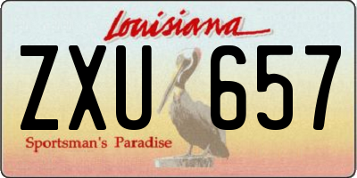 LA license plate ZXU657