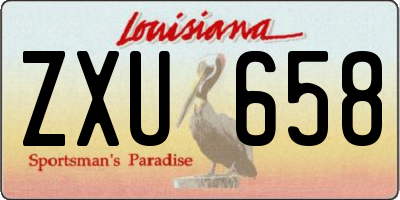 LA license plate ZXU658