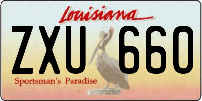 LA license plate ZXU660