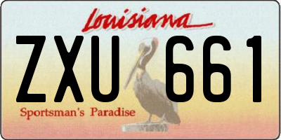 LA license plate ZXU661