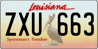LA license plate ZXU663