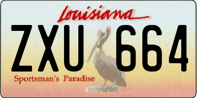 LA license plate ZXU664