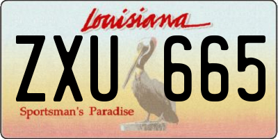 LA license plate ZXU665