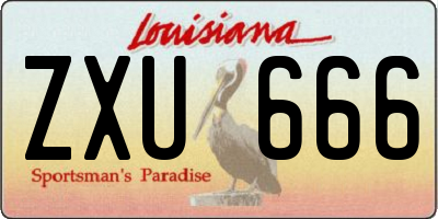 LA license plate ZXU666