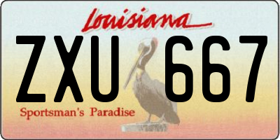 LA license plate ZXU667