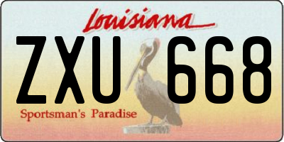 LA license plate ZXU668