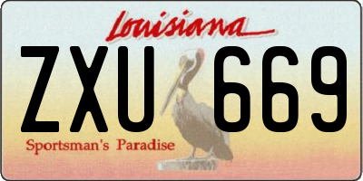 LA license plate ZXU669