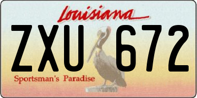 LA license plate ZXU672
