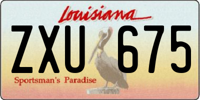 LA license plate ZXU675