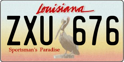 LA license plate ZXU676