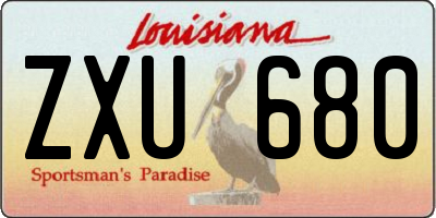 LA license plate ZXU680