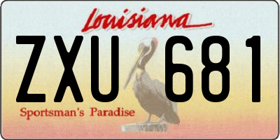 LA license plate ZXU681