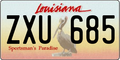 LA license plate ZXU685