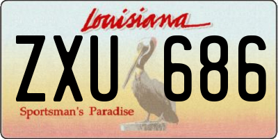 LA license plate ZXU686