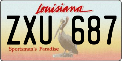 LA license plate ZXU687