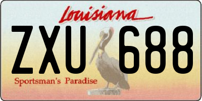 LA license plate ZXU688