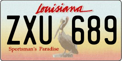 LA license plate ZXU689