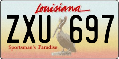 LA license plate ZXU697