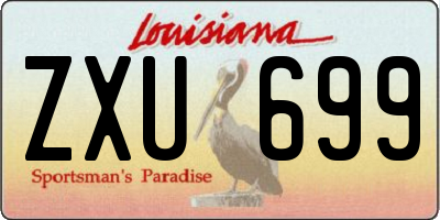 LA license plate ZXU699