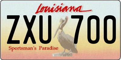 LA license plate ZXU700