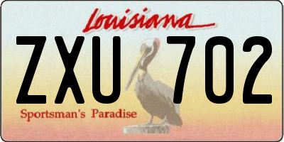 LA license plate ZXU702