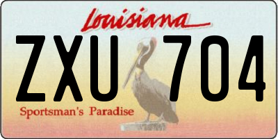 LA license plate ZXU704