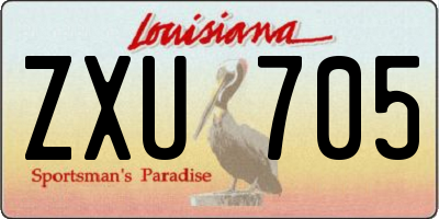 LA license plate ZXU705
