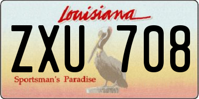 LA license plate ZXU708